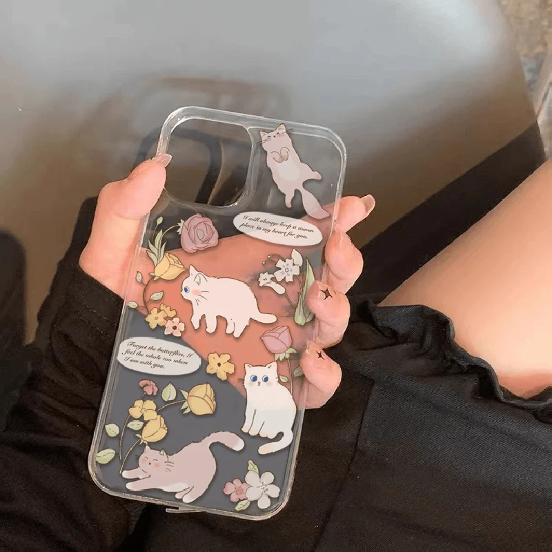 Funda de teléfono Kawaii coreana Sunshine Cat para Infinix Note 40 30i 12 11 10 Zero 30 20 Smart 9 8 7 6 5 VIP Pro Plus 4G 5G cubierta transparente - imagen 2