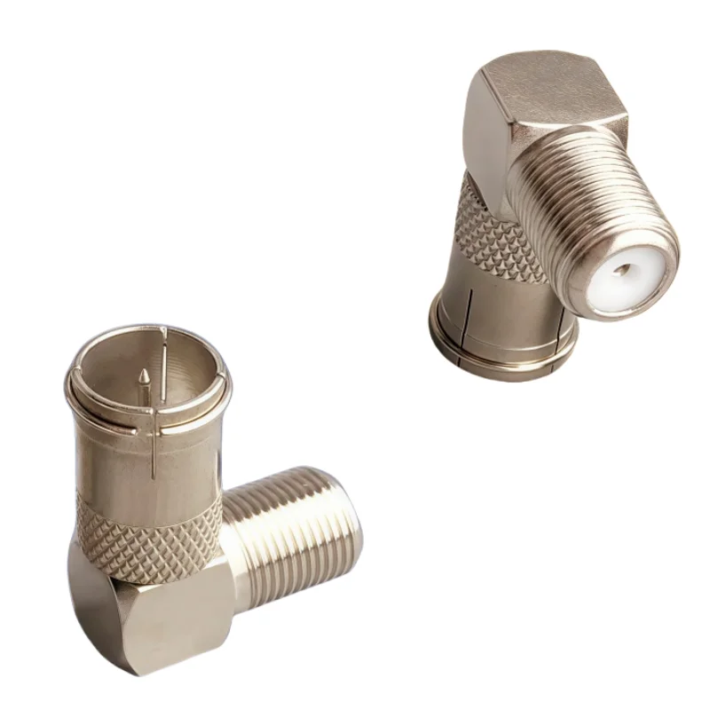 5 uds F enchufe macho rápido a F hembra Cable de enchufe de ángulo recto adaptador de TV SAT TV antena Coaxial amplificador conector Accesorios - imagen 3