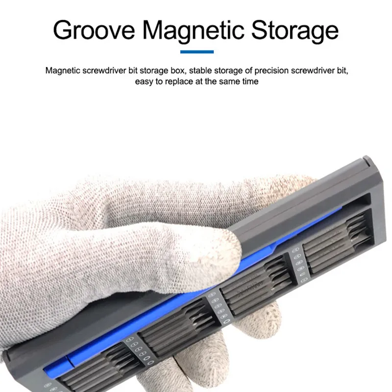 SUNSHINE SS-5118 Juego de destornilladores de alto rendimiento 25 en 1 para reparación de teléfonos móviles Puntas magnéticas de precisión Destornillador de perno de desmontaje - imagen 4