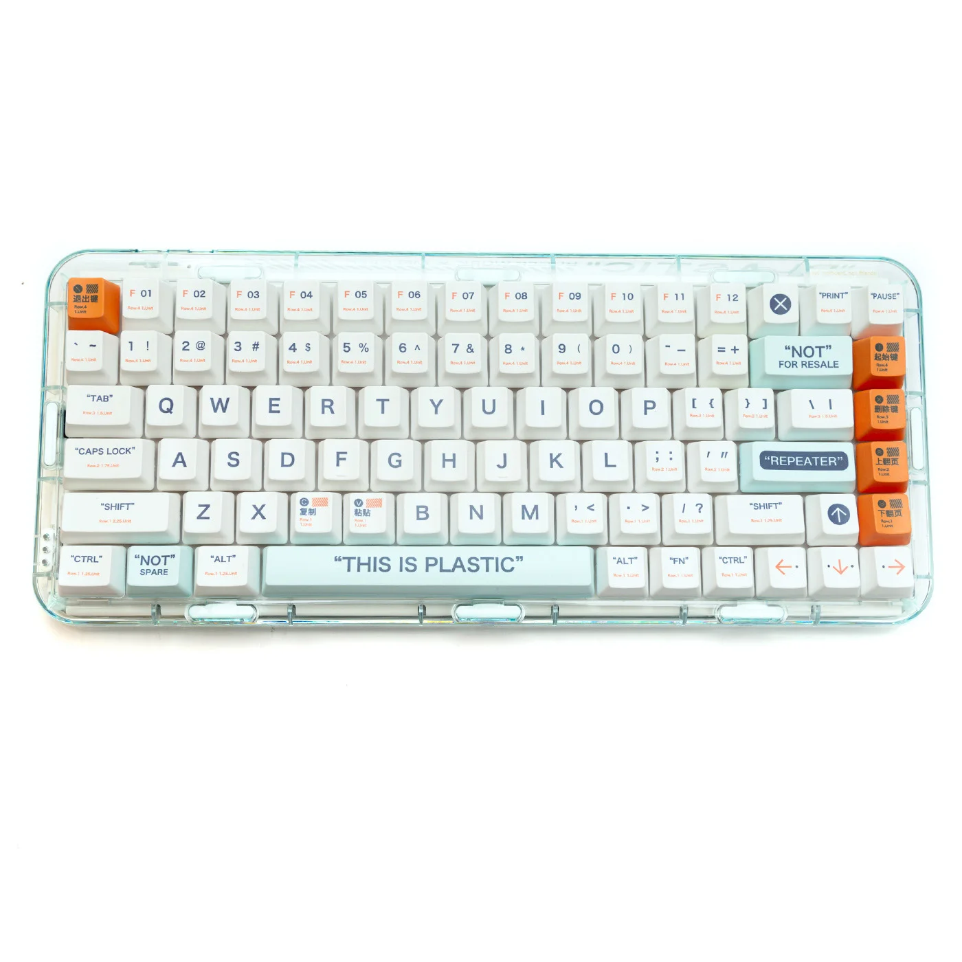 Teclas de plástico PBT de 135 teclas, teclas de tinte de teclado mecánico Sub perfil OEM blanco GK61 Anne Pro 2 - imagen 2