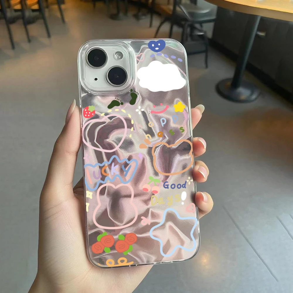 Funda con cadena de perlas de nube y estrella animada para Infinix Tecno Spark Go 2025 2 1 30C 10 10C 20C Smart 10 Plus 9 7 8 Hot 50i 30i 50 40 Pro