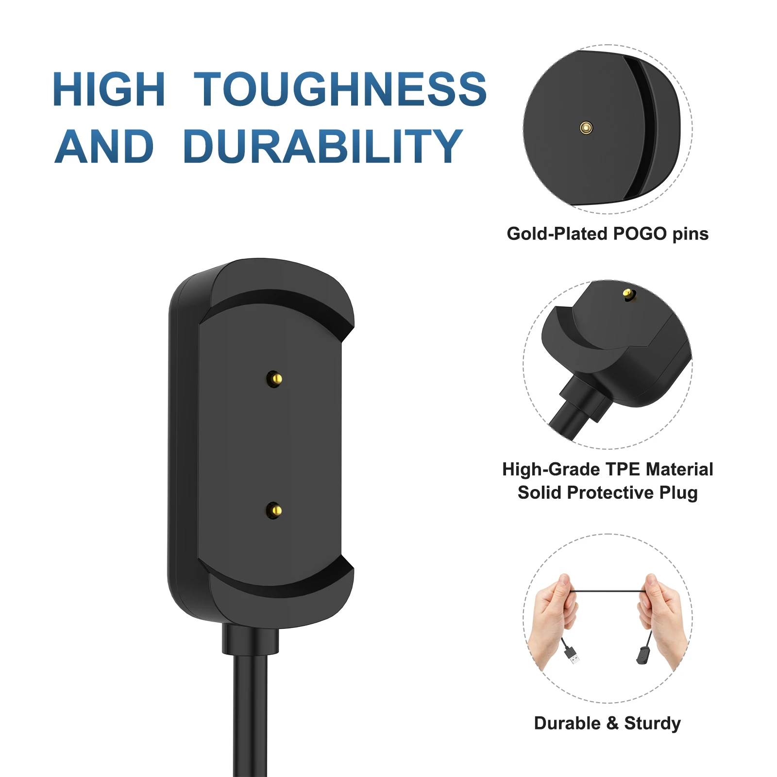 Cargador USB para Huami Amazfit t-rex/Amazfit GTS/Amazfit GTR 42MM 47MM USB 100cm Cable de carga base de carga rápida - imagen 3