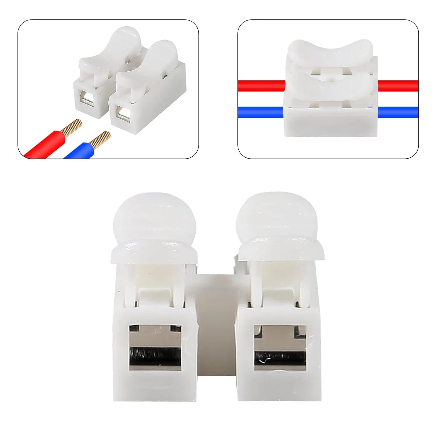 Kit de conectores de Cable de 100 piezas, Terminal de abrazadera, Conector de abrazadera, CH-2, CH-3, H-2, bloque de conectores de Cable eléctrico - imagen 5