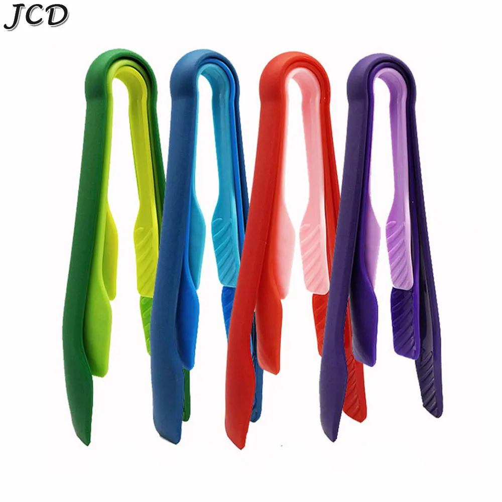 JCD-pinzas de plástico para alimentos, pinzas de cocina antideslizantes, herramientas para ensalada de barbacoa, accesorios de cocina para parrilla, 3 uds.