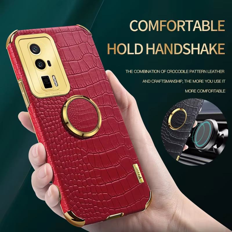 Para Poco F7 Ultra F5 F6 Pro F4 F3 GT a prueba de golpes patrón de cocodrilo fundas con soporte de cuero soporte magnético fundas de teléfono - imagen 3