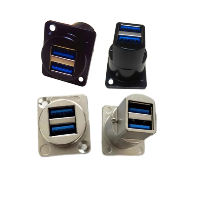 Montaje de tornillo tipo d chasis doble conector usb3.0A panel de enchufe hembra de aleación de Zinc montaje en pared adaptador extensor sin soldadura