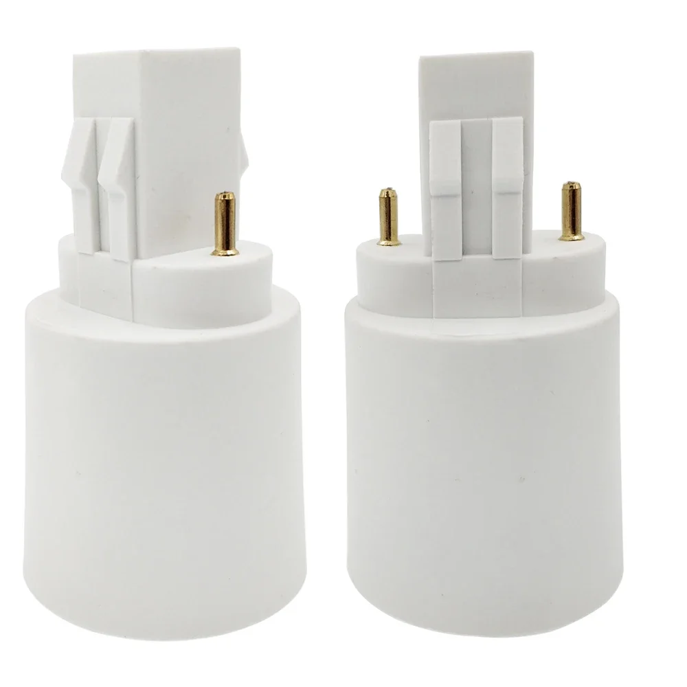 4 Uds GX23 a E26 E27 CFL GX23-2 a Edison tornillo de luz portalámparas bombilla LED Base adaptador convertidor (2P en paralelo, doble pestaña)