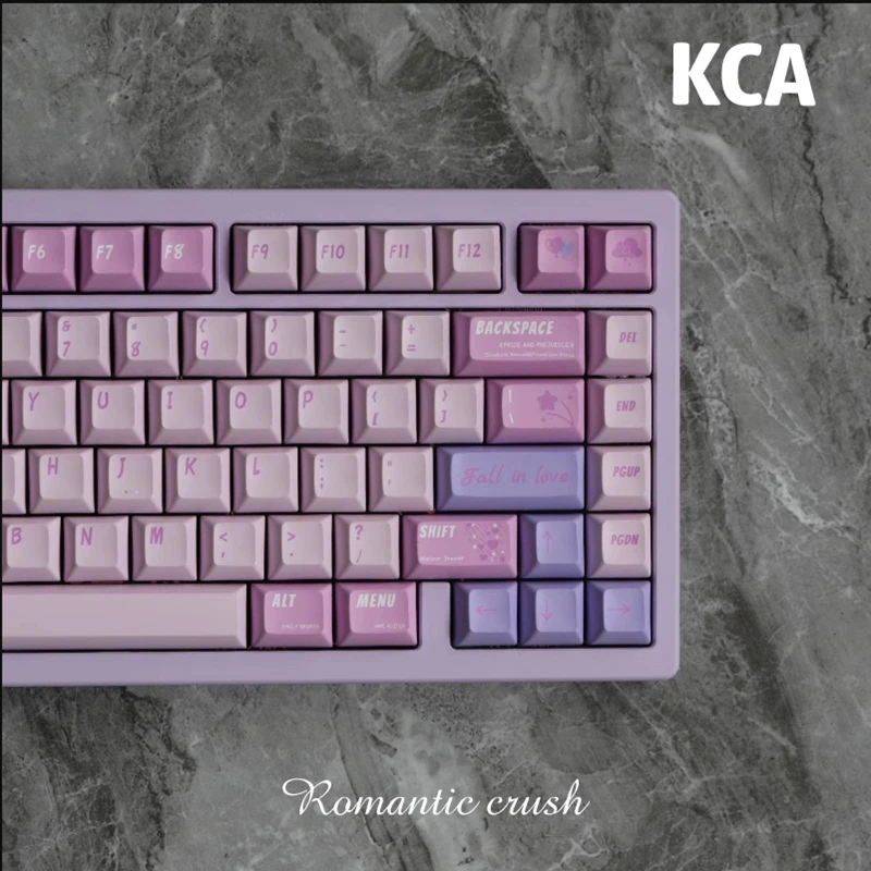 139 teclas/juego GMK romántico Crush Keycaps PBT sublimación tinte teclas KCA perfil Keycap para Keychron 65% 75% Anne GK64 Poker - imagen 3