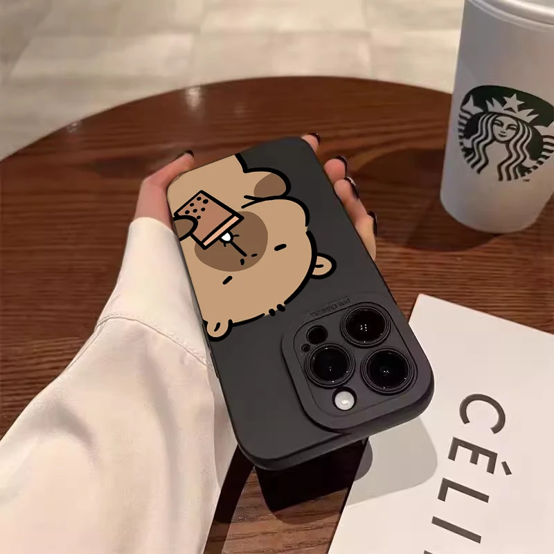 Funda de teléfono con diseño de capibara esmerilado, Ojo de Ángel de dibujos animados para Xiaomi Redmi 13, 12, 14C, 13C, 12C, Redmi Note 14 Pro Plus, 5G, 12S, 11, 10 - imagen 4