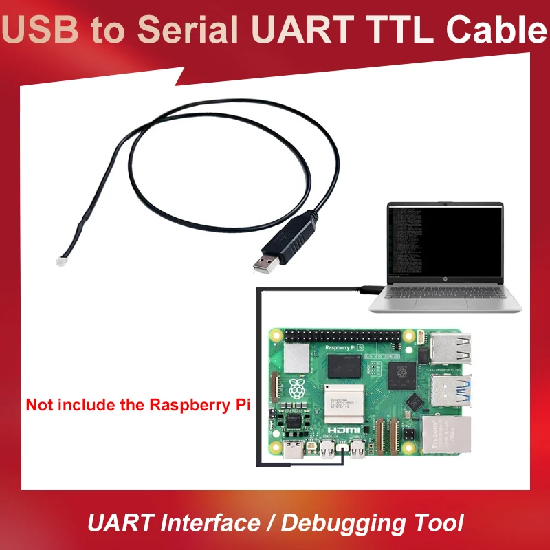 Raspberry Pi 5 Terminal UART Serial TTL a puerto USB Cable de depuración para RPI5 Pi5