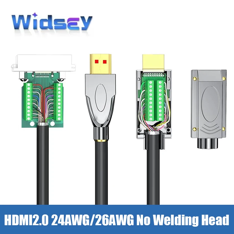 Cable HD compatible con HDMI 24AWG /26AWG versión 2,0 DIY línea dispersa 4K decoración integrada soldadura cabeza libre Cable de ingeniería HIFI