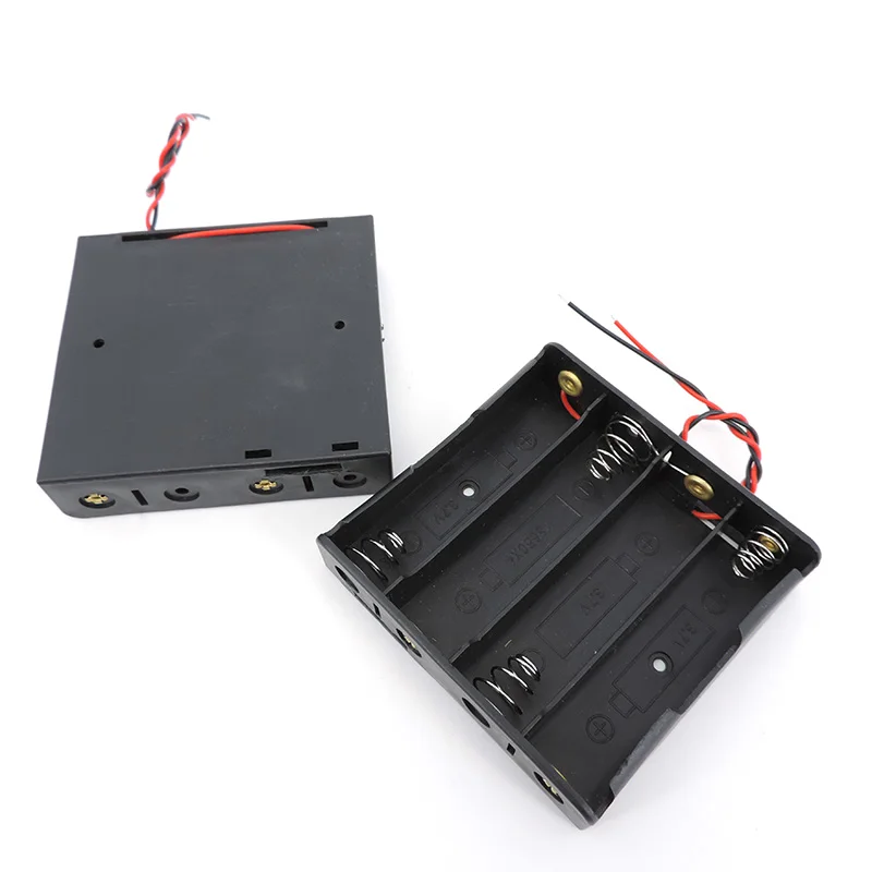 Caja de almacenamiento de batería 18650, caja DIY con ranura de 1/2/3/4, soporte de Clip para baterías DIY, contenedor de plástico negro con cable de 2 pines q1 - imagen 4
