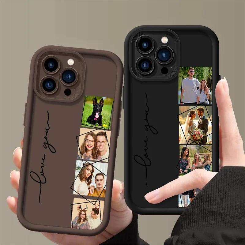 Funda suave de silicona personalizada con imagen múltiple para iPhone 16 15 14 13 12 11 Pro Max SE 2020 2022 XS XR Plus, foto DIY - imagen 3