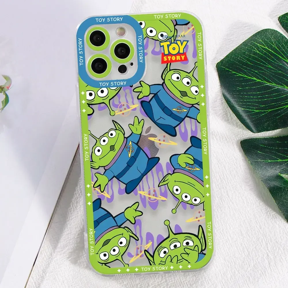 Toy Story-funda de teléfono Woody Alien para iPhone 16, 15, 14, Plus, 13, 12, Mini, 11 Pro Max, X,s, XR 7, 8, funda suave transparente con estampado de borde - imagen 3