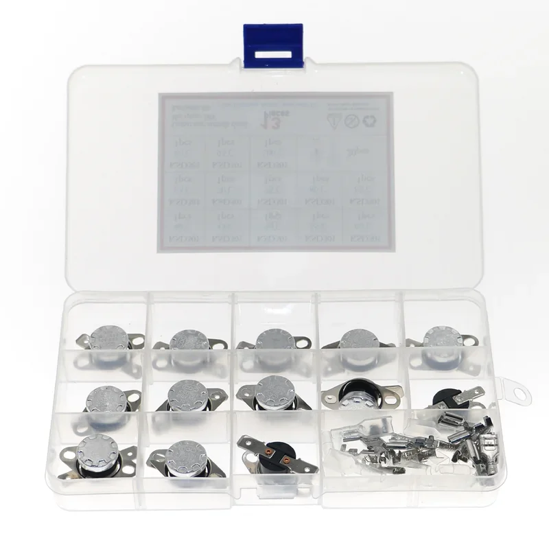 Termostato 13 Uds 10A KSD301 40 ° C- ° Kit surtido de interruptor de control térmico de temperatura C normalmente cerrado - imagen 3