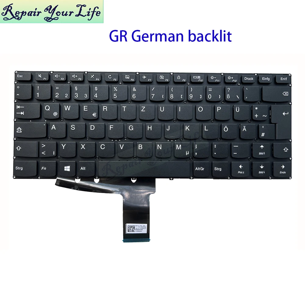 Teclado latino español alemán retroiluminado para Lenovo Ideapad 310s-14 310S-14AST 510-14AST 510-14ISK 510S-14IKB LCM15J5 SN20K82145 - imagen 5