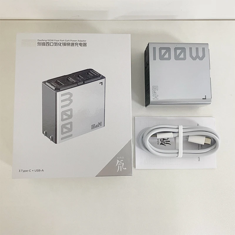 Nubia Dao-cargador rápido de 4 puertos GaN 3 Pro, cargador de energía máxima de 100W, 5A, 100W, línea de datos Dual tipo C, compatible con Explore Editi, PA0223B - imagen 5