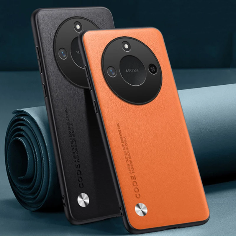 Funda de cuero PU de lujo para Honor X9C, funda trasera inteligente de silicona mate a prueba de golpes, funda de teléfono de protección completa para Honor X60 5G - imagen 2
