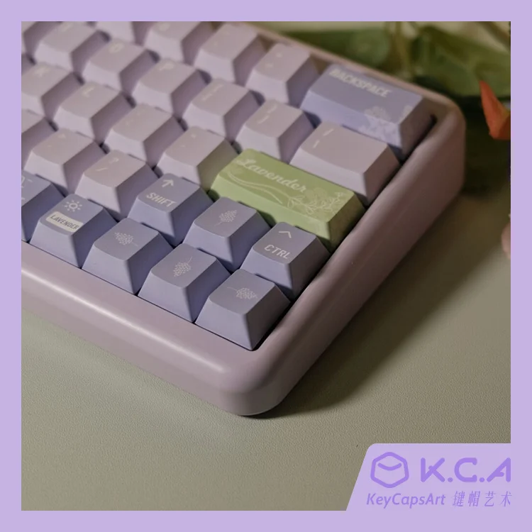 GMK-Juego de 144 teclas de lavanda, teclas de subcama con tinte PBT, perfil de cereza, para Keychron Q2 K2 65% 75% Anne GH60 GK64 Poker - imagen 3