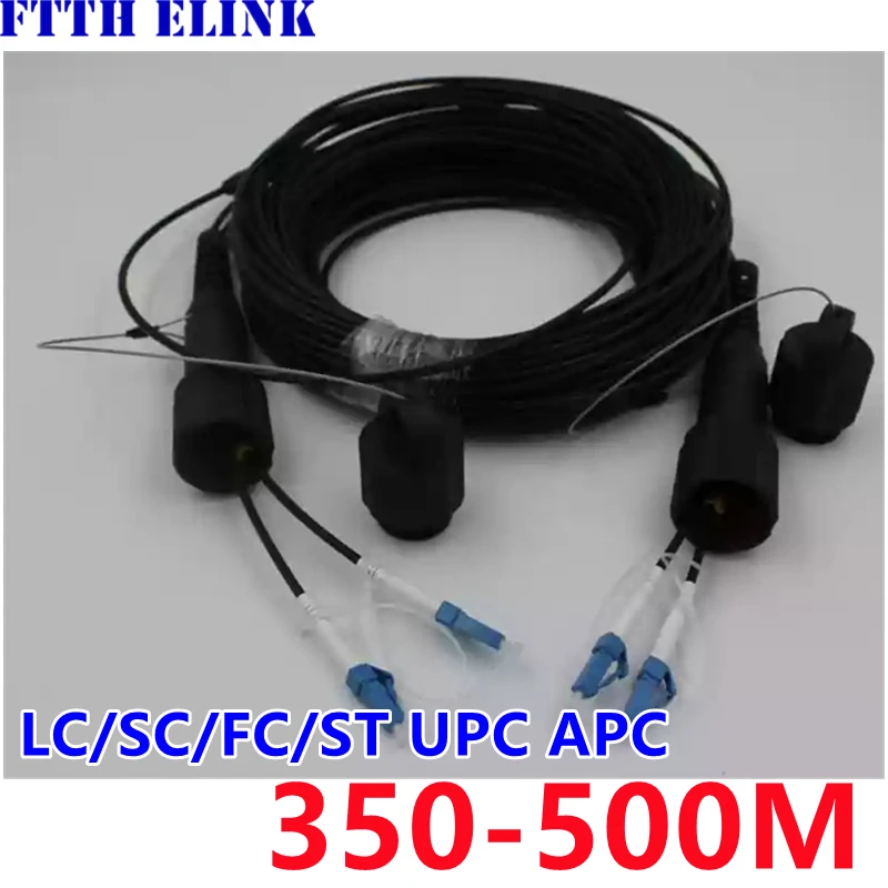 Cable de conexión de fibra óptica 2 núcleos monomodo 350m 400m 450m 500m exterior DVI LC SC LCAPC LSZH SM cable blindado TPU puente fTTH - imagen 2