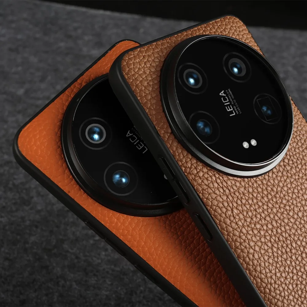 NZN Funda de cuero genuino duradera para Xiaomi 15 Ultra funda completa envuelta patrón de Litchi Mi 13T 12Pro 12X 12TPro 14 fundas de teléfono - imagen 4