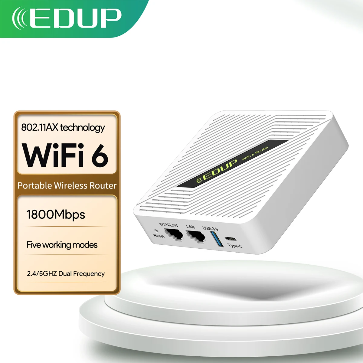 EDUP RT2656 Starlink enrutador inalámbrico portátil 1800Mbps bolsillo de alta velocidad Wifi6 múltiples modos de trabajo banda Dual 2,4 GHz/5GHz bolsillo - imagen 2