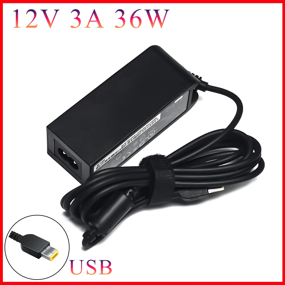 Adaptador de corriente alterna para ordenador portátil, 12V, 3A, 36W, para cargador de tableta Lenovo 4X20E75063 4X20E75067 ADLX36NCC2A ADLX36NDT2A ADLX36NCT2C
