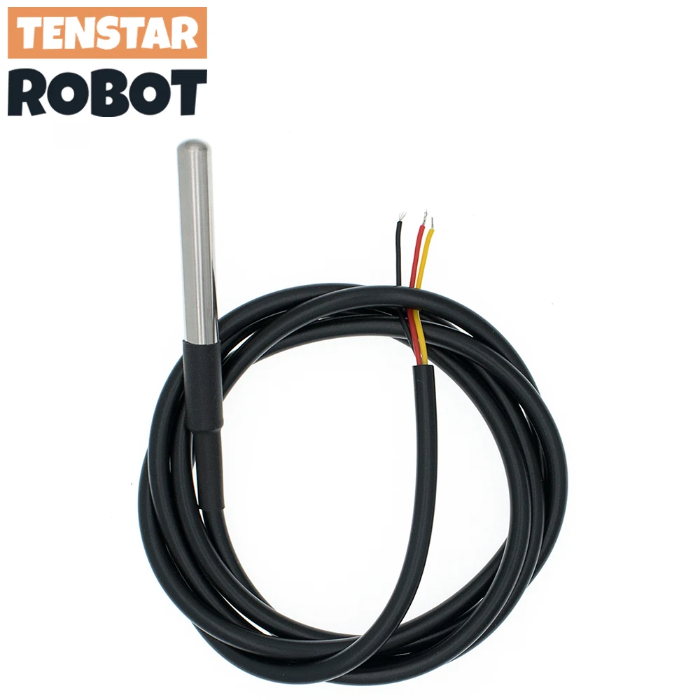 DS18B20 Paquete de acero inoxidable 1 metro/3 metros Sensor de temperatura de sonda de cable impermeable 18b20