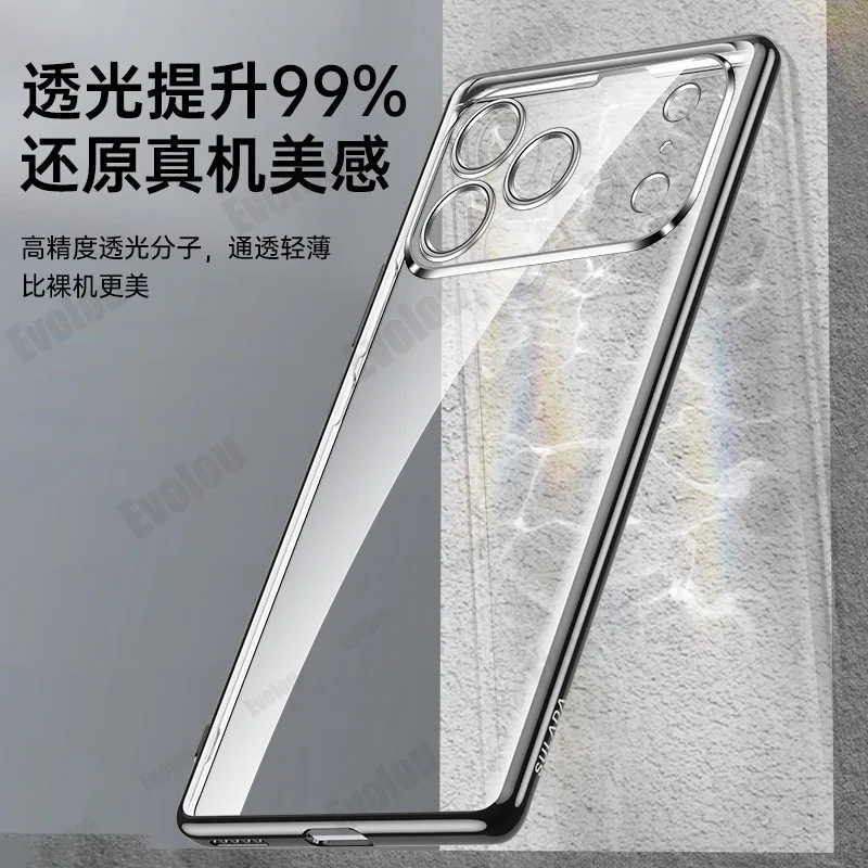 Funda de silicona con marco chapado para Iphone 17 Air 17 Pro Max, protección transparente para lente de cámara, funda suave para teléfono para Iphone 17pro - imagen 3