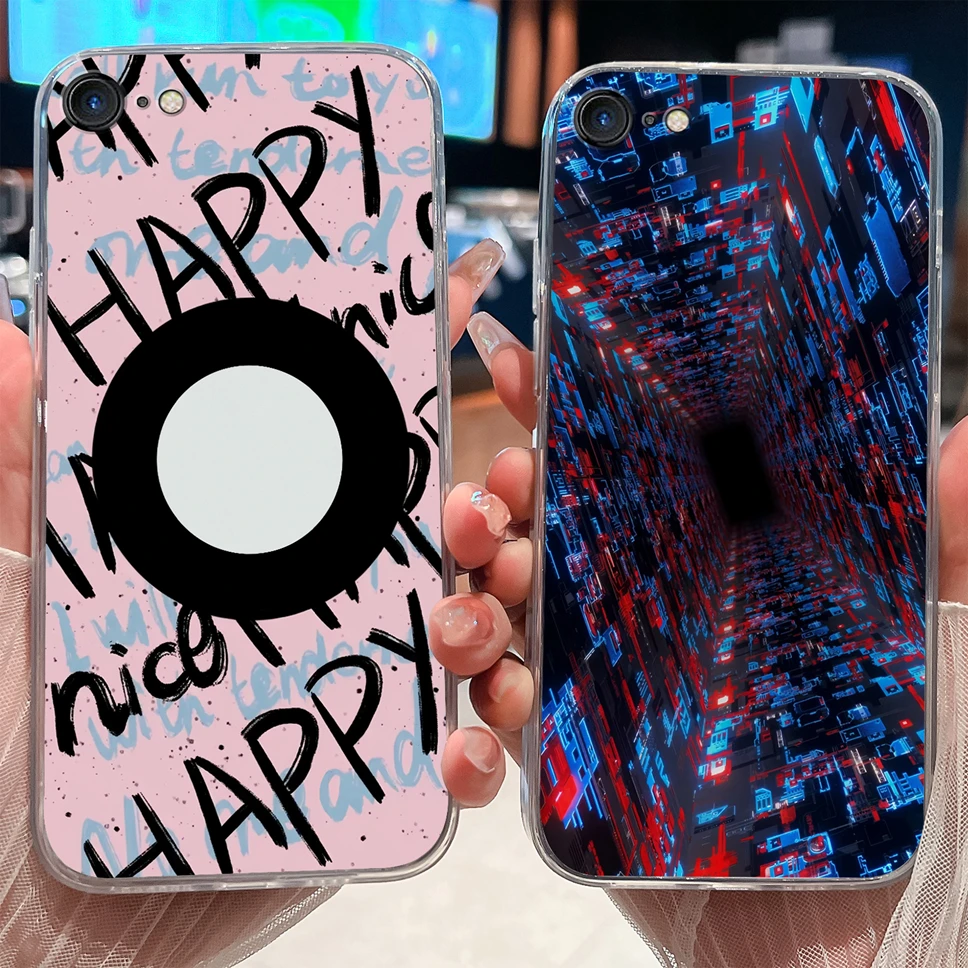 Para iPhone 7 Plus 8 Plus / iPhone SE 2020 2022 funda de teléfono encantador conejo de dibujos animados suave TPU transparente silicona parachoques ligero - imagen 3