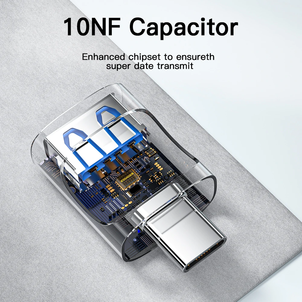 Essager USB 3,0 a tipo C OTG adaptador USB A tipo C macho a Micro tipo C USB A hembra convertidor para Macbook portátiles lector de tarjetas - imagen 5