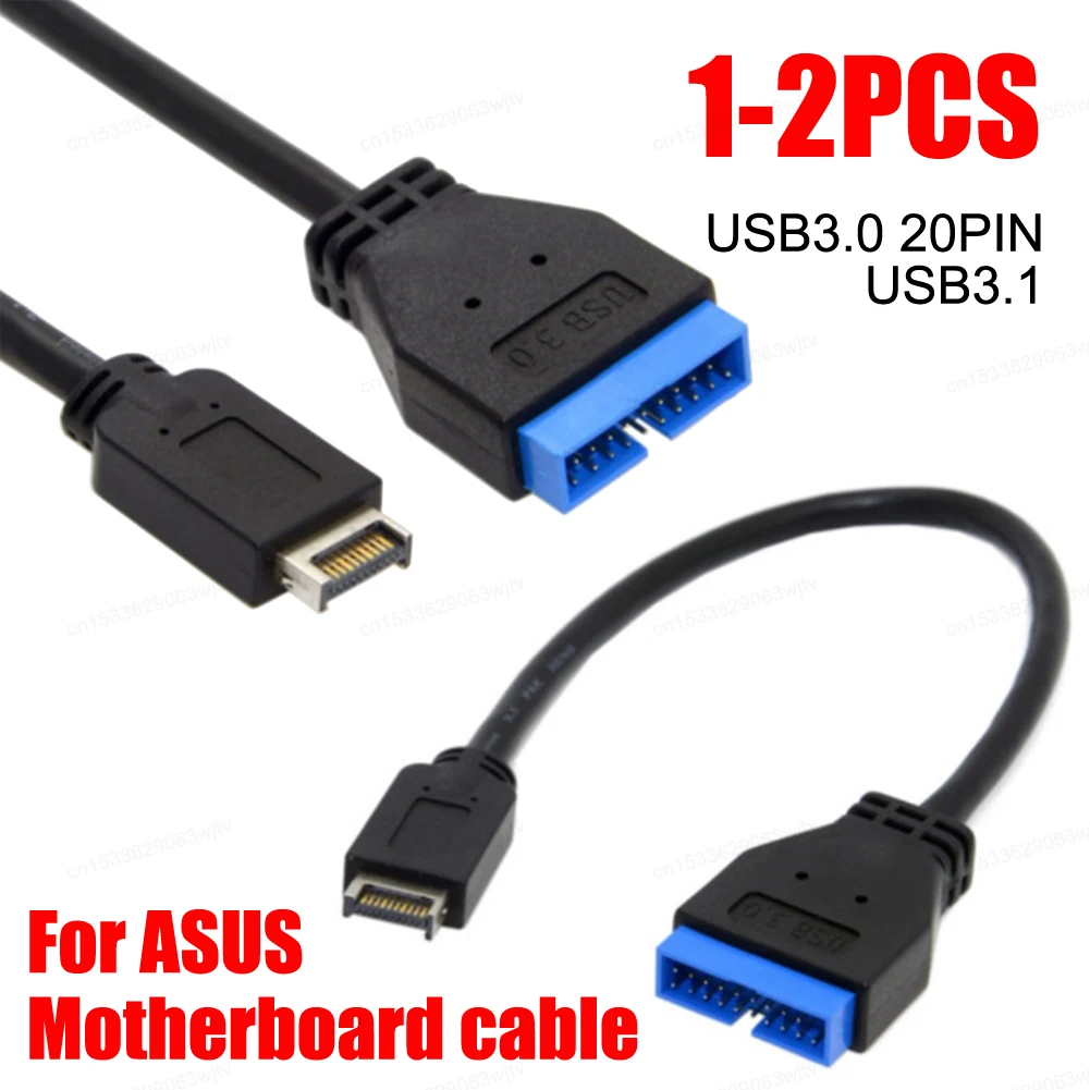 Cable de extensión para conector de placa base ASUS, conector de Cable de 20cm, cabezal de Panel frontal USB 3,1 a USB 3,0, 20 pines