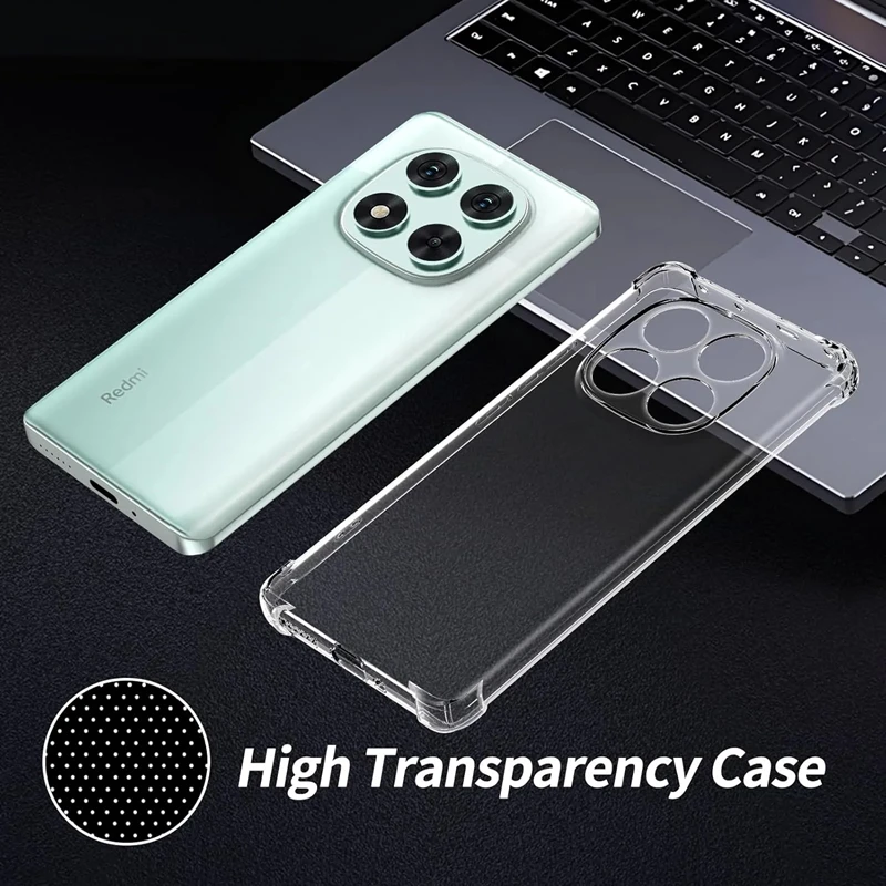 Funda de teléfono de lujo a prueba de golpes para Xiaomi Redmi Note 14 13 12 Pro Plus, funda trasera de TPU suave de silicona transparente - imagen 3