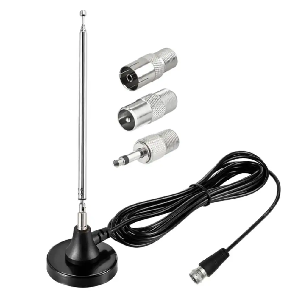 Antenas DAB FM con 3 adaptadores Antena telescópica FM de alta ganancia 75Ohm Antenas de radio FM DAB internas para radio FM digital doméstica