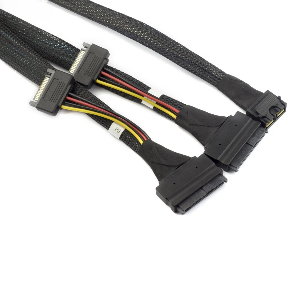 MINI SAS siamés dual HD 8643 4I a SAS 8639 68P con cable SATA 15P de longitud opcional 0,5 M 1 M - imagen 3