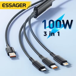Cable USB-C 100W PD Carga Rápida Compatible MacBook iPhone Samsung Xiaomi
