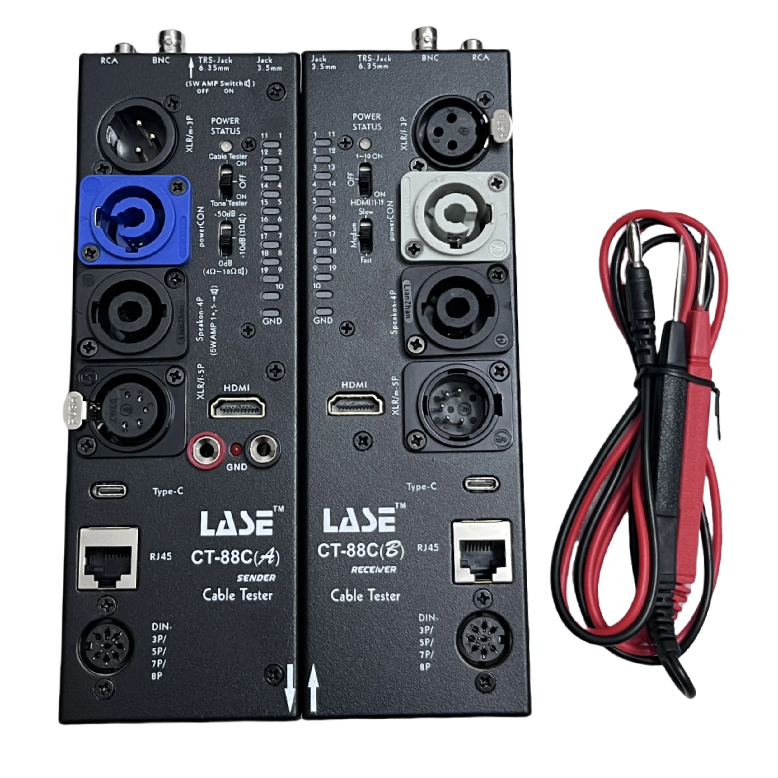 LASE CT-88C Probador de cables multifunción separado Medidor de línea Medidor de línea de señal Xlr Medidor de línea HD Medidor de línea lateral de audio automático