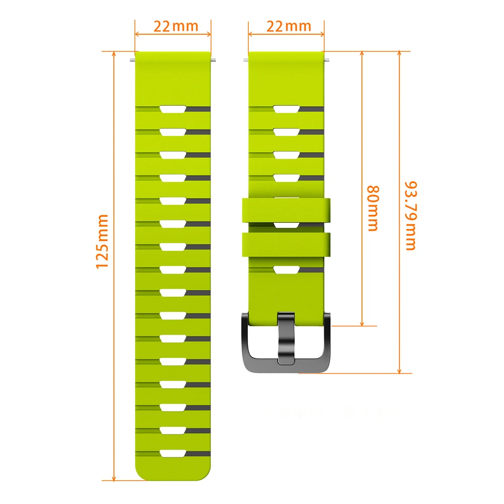 Correa de goma de 22mm para pulsera SUUNTO RACE RUN/S para SUUNTO RACE 2/OCEAN/VERTICAL/5 PEAK/9 PEAK PRO DLC, banda deportiva de repuesto - imagen 5