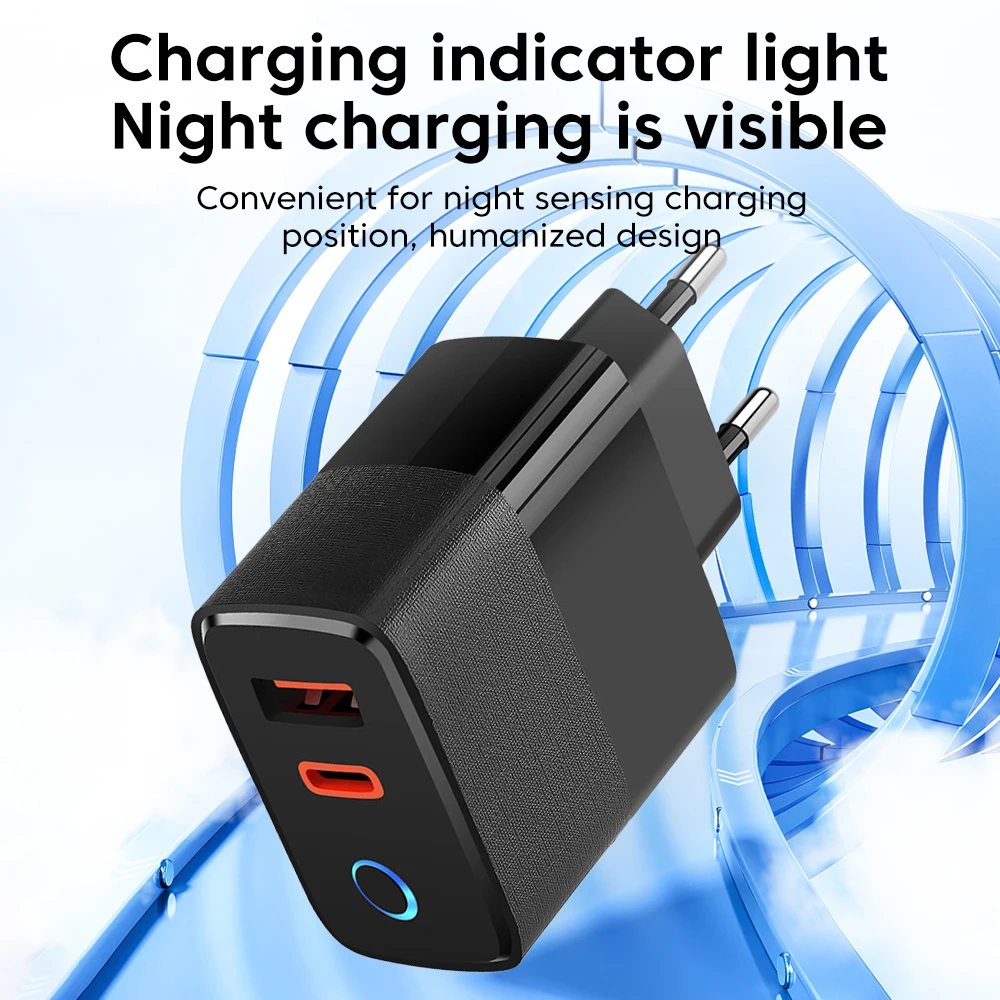 Cargador de carga rápida PD25W USB C para Samsung Xiaomi Quick Charge 3,0 adaptador de cargador USB para iPhone Cable de banco de energía corto de 25cm - imagen 3