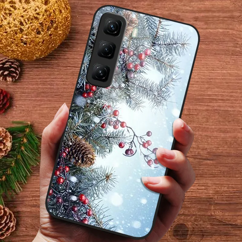 Funda pintada de Navidad para infinix Hot 50 60 4G 5G 50i 60i Hot50 Pro + 50Pro Plus Funda de vidrio templado Fundas para teléfono - imagen 4