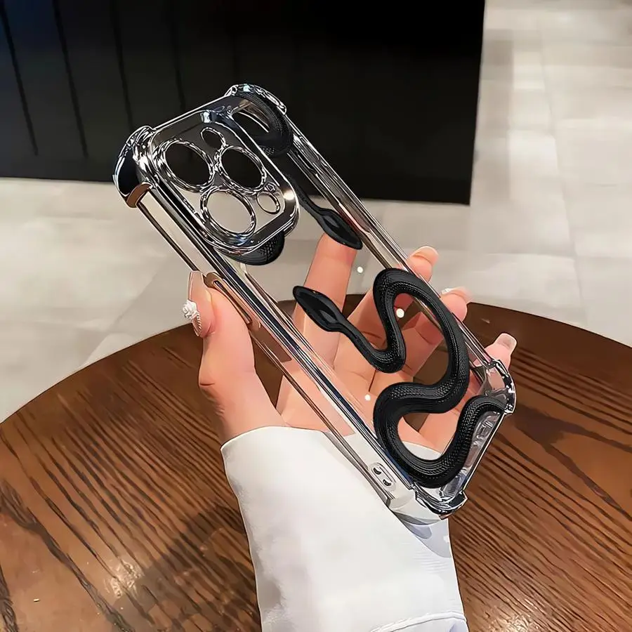 Funda de teléfono de serpiente de lujo para iPhone 15 12 14 Pro 16Plus XS MAX 16 15Pro Max 11 11Pro XR 13 funda suave - imagen 3