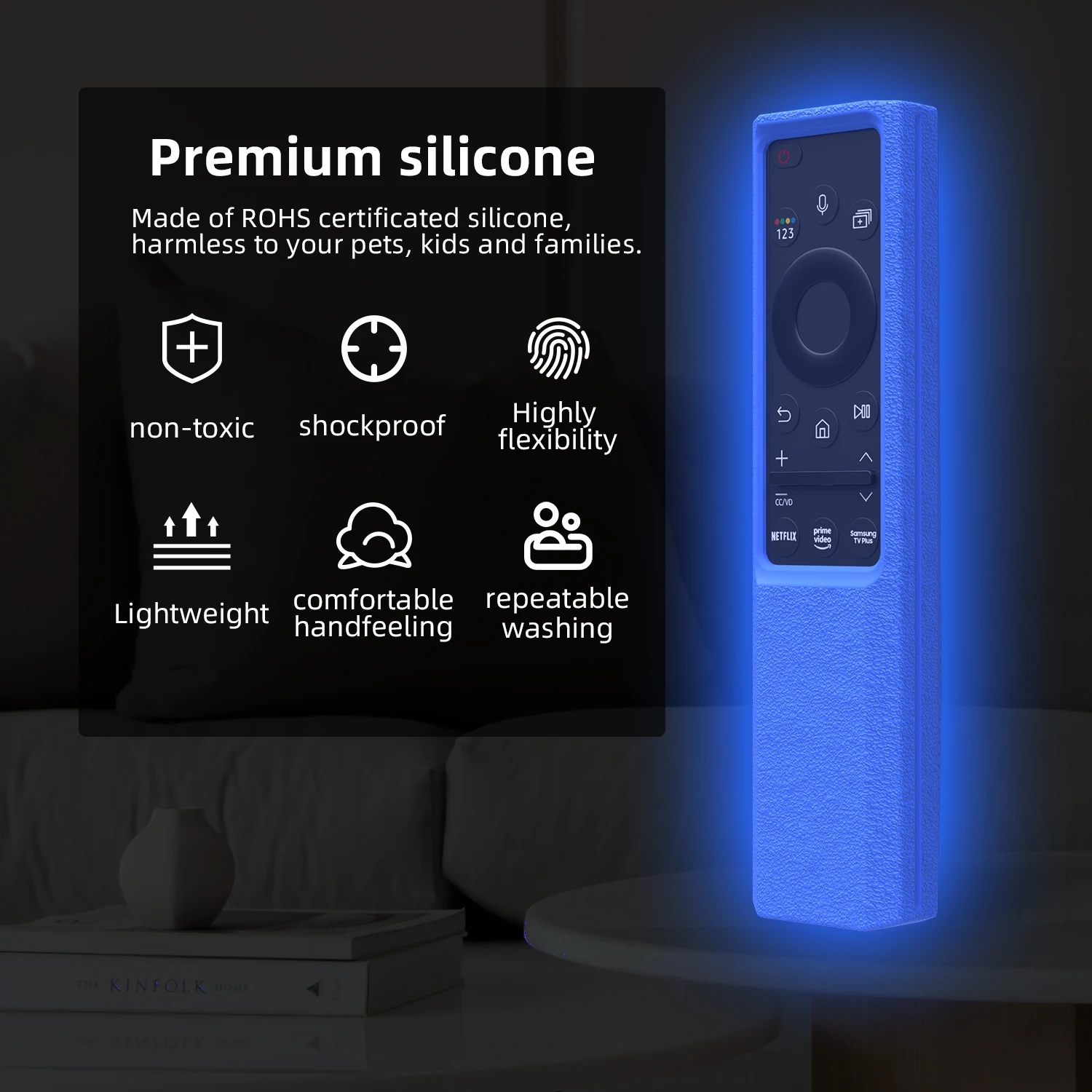 Fundas para Samsung QLED Smart TV BN59-01364A funda de Control remoto inteligente de célula Solar BN59-01365A AU8800 BN59-01311B BN59-01363C - imagen 4