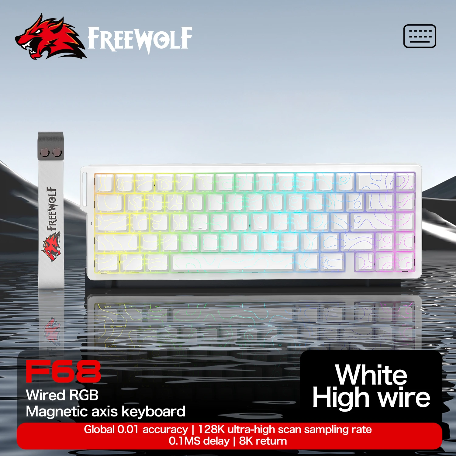 Teclado magnético para jugar ATTACK SHARK X68HE X68PRO HE y FREEWOLF F68 con cable F68Pro inalámbrico para Pro Gaming 0,01mm disparo rápido - imagen 3