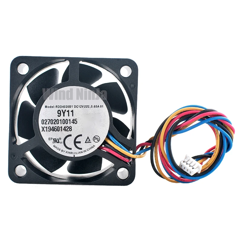 RDD4020B1 4cm 40mm ventilador 40x40x20mm DC12V 0.65A 4pin doble rodamiento de bolas ventilador de refrigeración de alta velocidad para fuente de alimentación del chasis - imagen 3