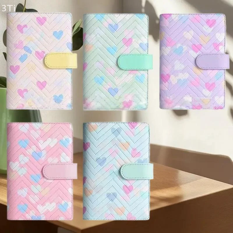 Carpeta económica de cuero PU A6, cuaderno de 6 anillas, diseño elegante, cubierta de carpeta de cuaderno Personal, se puede utilizar para almacenamiento de presupuesto en efectivo - imagen 5