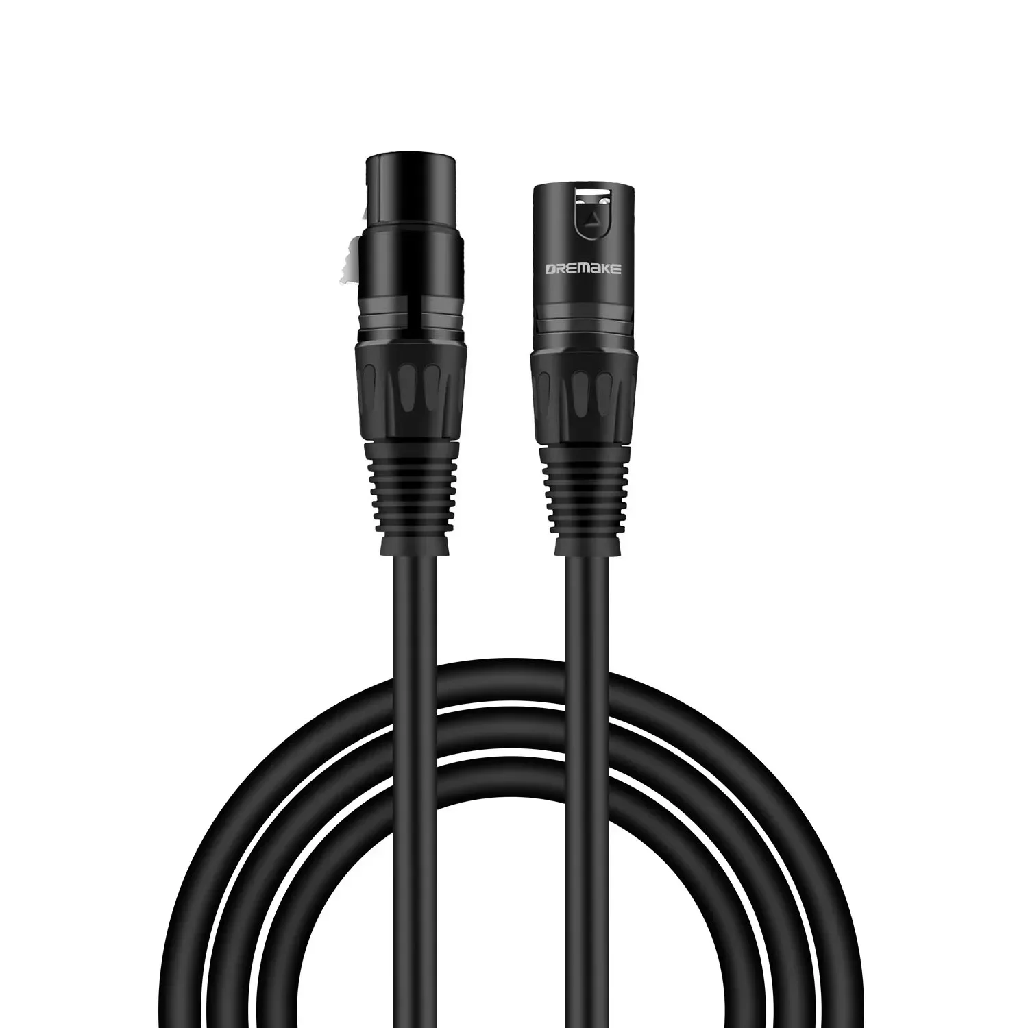 DREMAKE-micrófono XLR macho a hembra de 3 pines, Cable de Audio equilibrado, parche de micrófono XLR para altavoz alimentado, calentador LED DMX - imagen 2