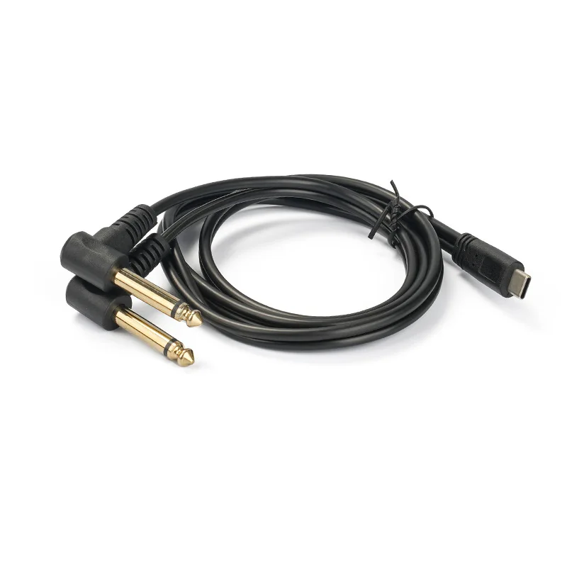 Cable divisor Y estéreo USB C a Dual de 6,35mm Y 1/4 pulgadas para teléfono inteligente, tableta, amplificador de enlace de ordenador portátil, consola de mezcla, altavoz Mezclador