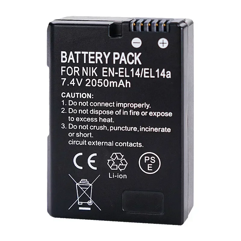 7,4 V 2050mAH EN-EL14 para cámaras Nikon D3100 D3200 D3300 D5100 D5200 D5300 D7000 D7100 D7700 batería - imagen 4