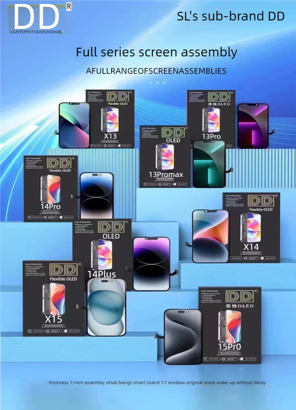 Montaje de digitalizador táctil OLED suave con/sin Chip IC para iPhone 13, 14, 15 Pro PLUS MAX, pantalla LCD que elimina la pantalla No genuina Pop-up - imagen 2