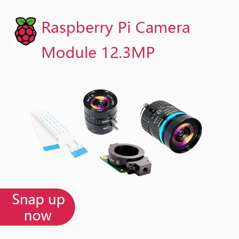 Raspberry Pi módulo de cámara HQ de alta calidad, sensor Sony IMX477 de 12,3 MP, compatible con lentes de montaje C y CS
